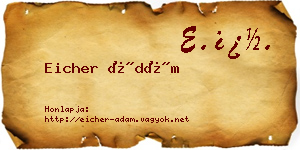 Eicher Ádám névjegykártya